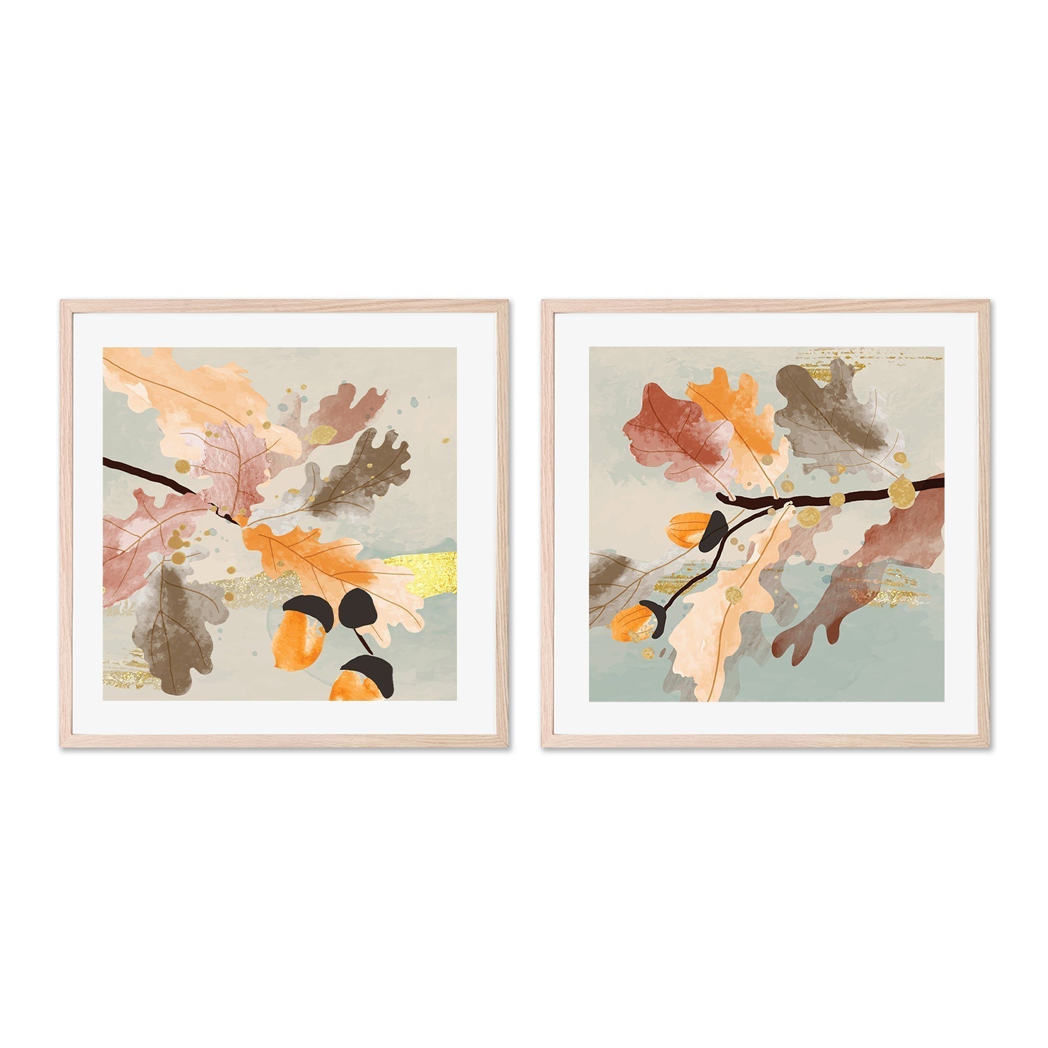 wall-art-print-canvas-poster-framed-Autumn Tree, Style A & B, Set Of 2-GIOIA-WALL-ART