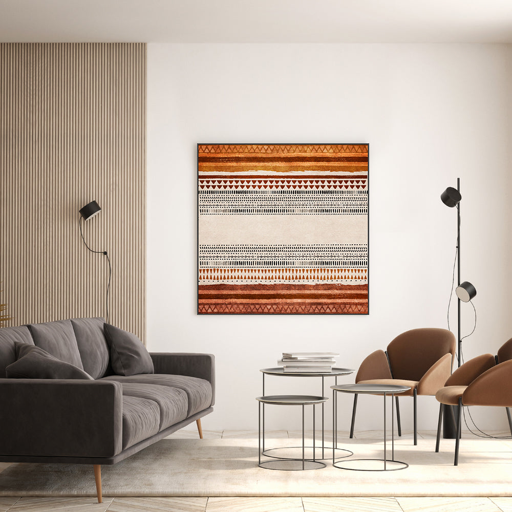 wall-art-print-canvas-poster-framed-Aztec Pattern, Style B , By Emel Tunaboylu-GIOIA-WALL-ART