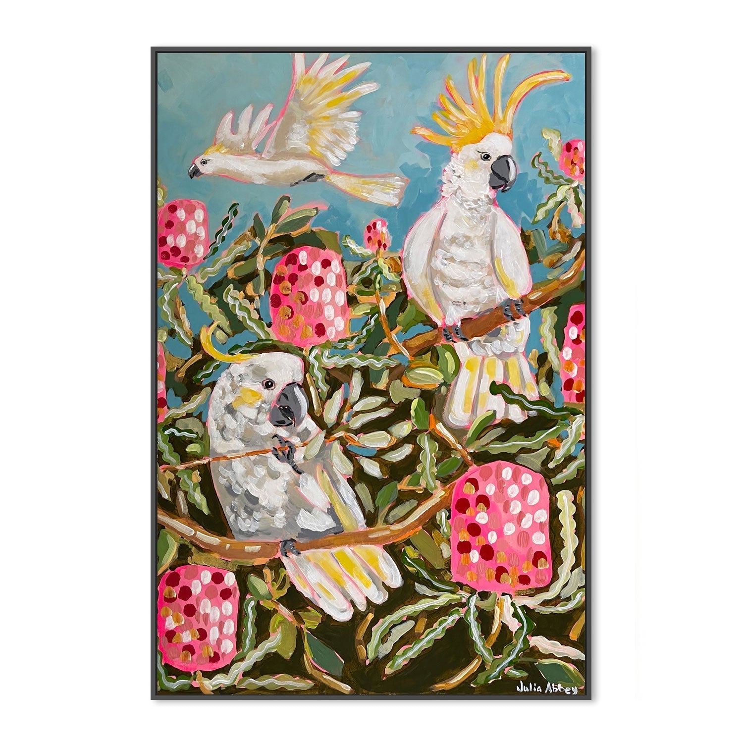 wall-art-print-canvas-poster-framed-Banksia Birds , By Julia Abbey-3