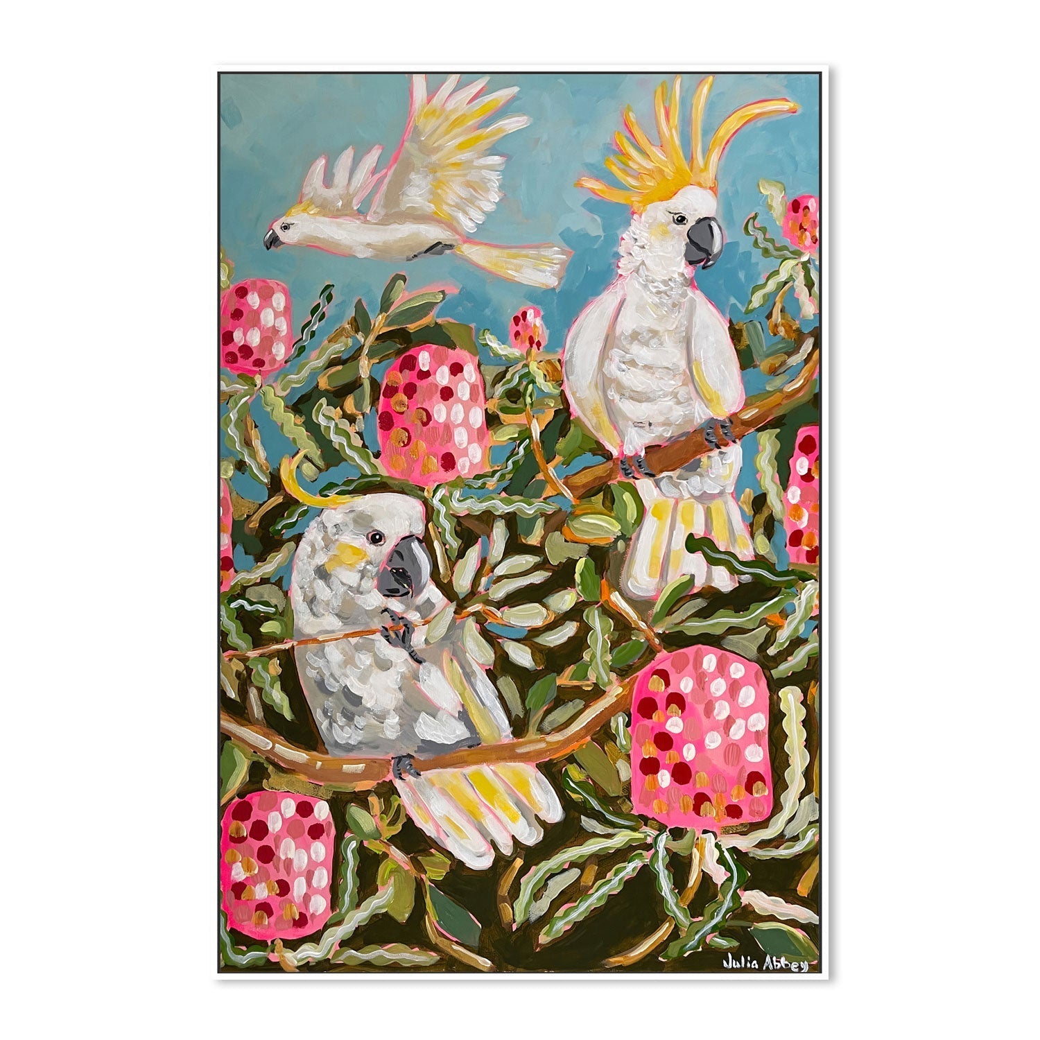 wall-art-print-canvas-poster-framed-Banksia Birds , By Julia Abbey-5