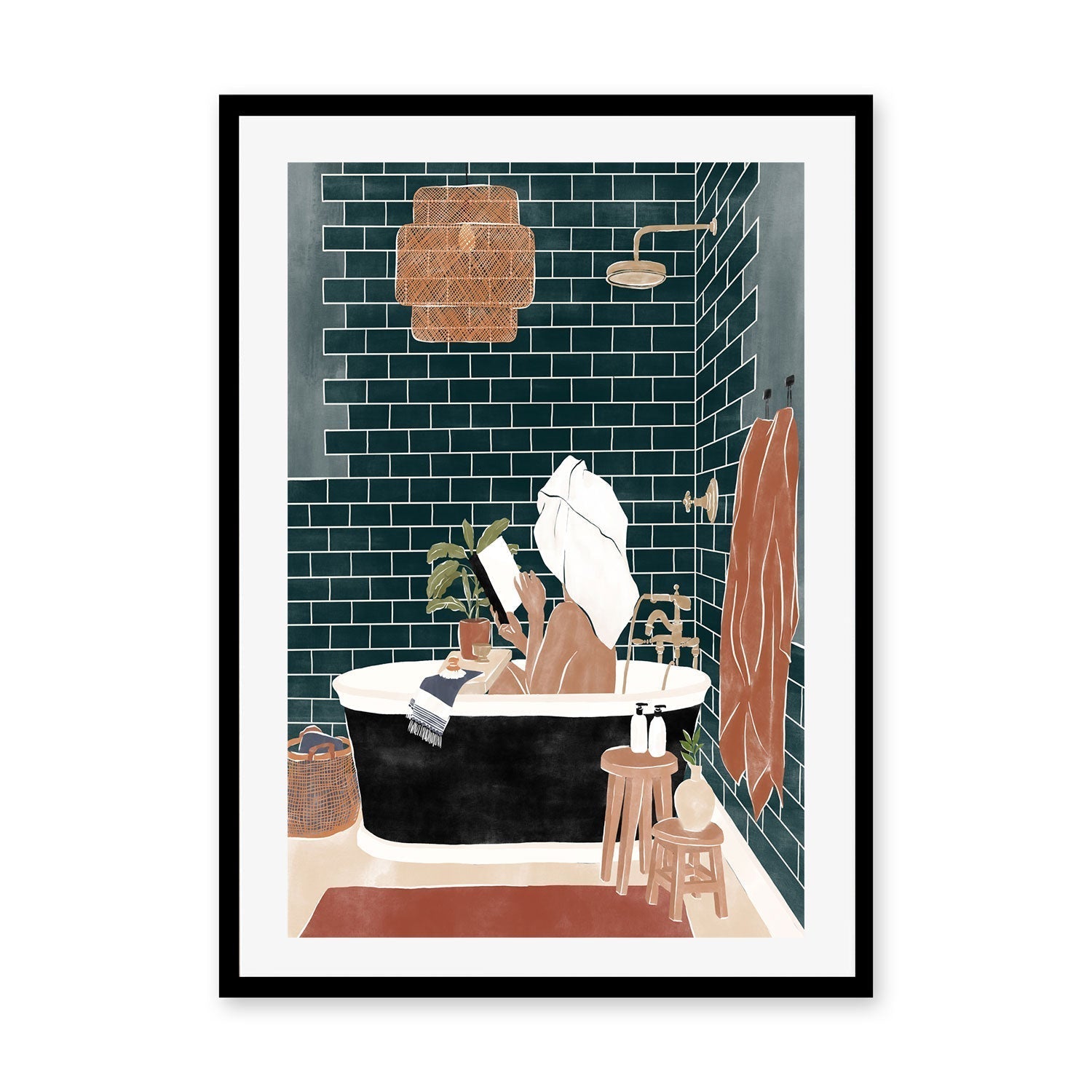 wall-art-print-canvas-poster-framed-Bathroom Babe , By Ivy Green Illustrations-GIOIA-WALL-ART