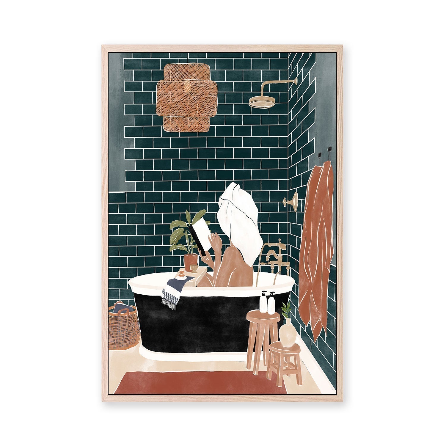 wall-art-print-canvas-poster-framed-Bathroom Babe , By Ivy Green Illustrations-GIOIA-WALL-ART