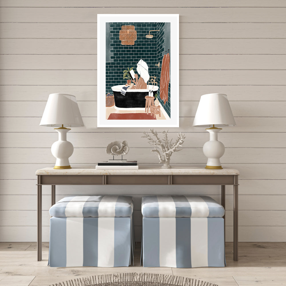 wall-art-print-canvas-poster-framed-Bathroom Babe , By Ivy Green Illustrations-GIOIA-WALL-ART