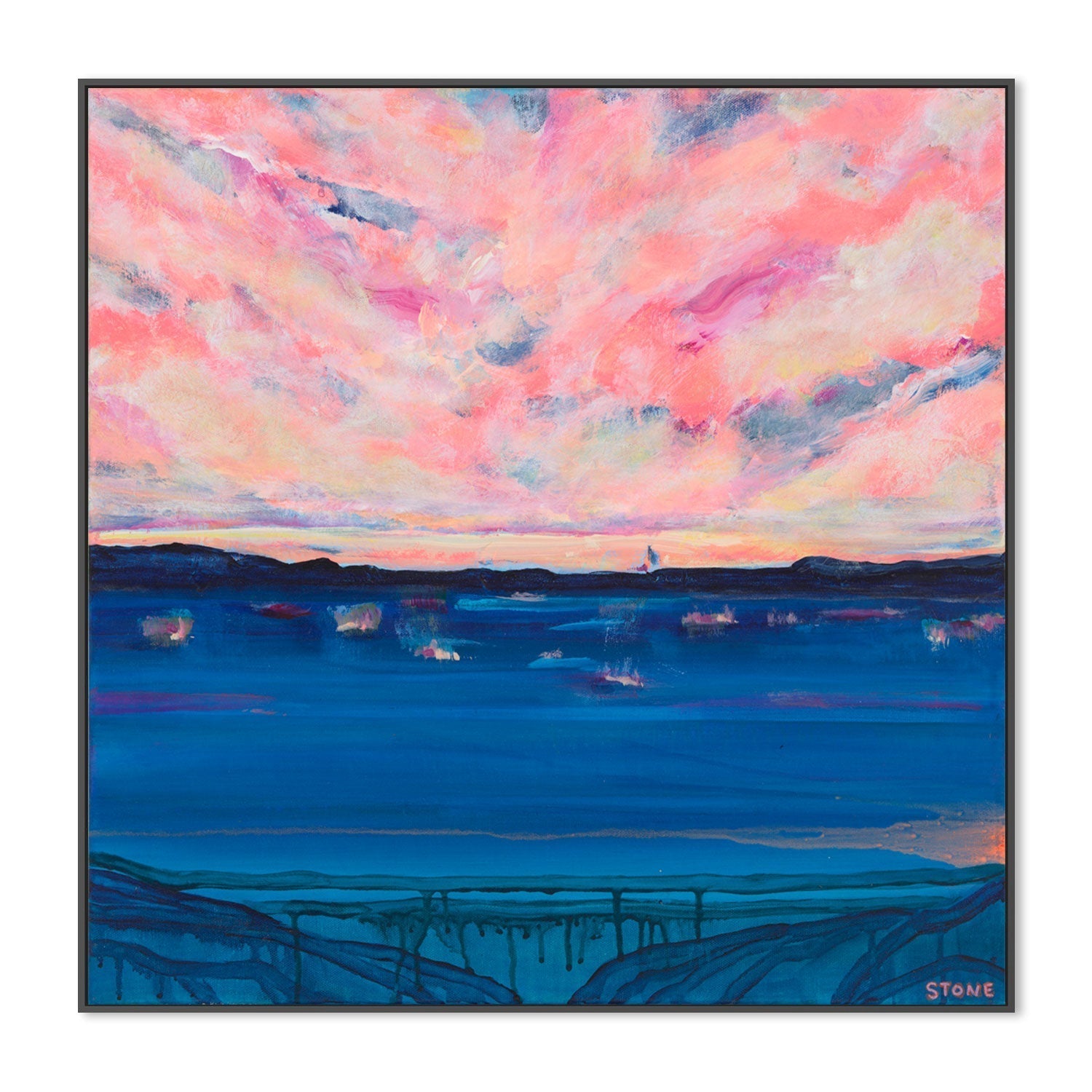 wall-art-print-canvas-poster-framed-Bayside Sunset , By Belinda Stone-GIOIA-WALL-ART