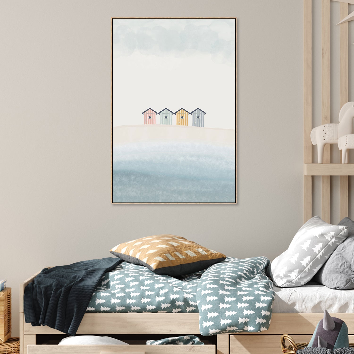 wall-art-print-canvas-poster-framed-Beach Cabins , By Menina Lisboa-2