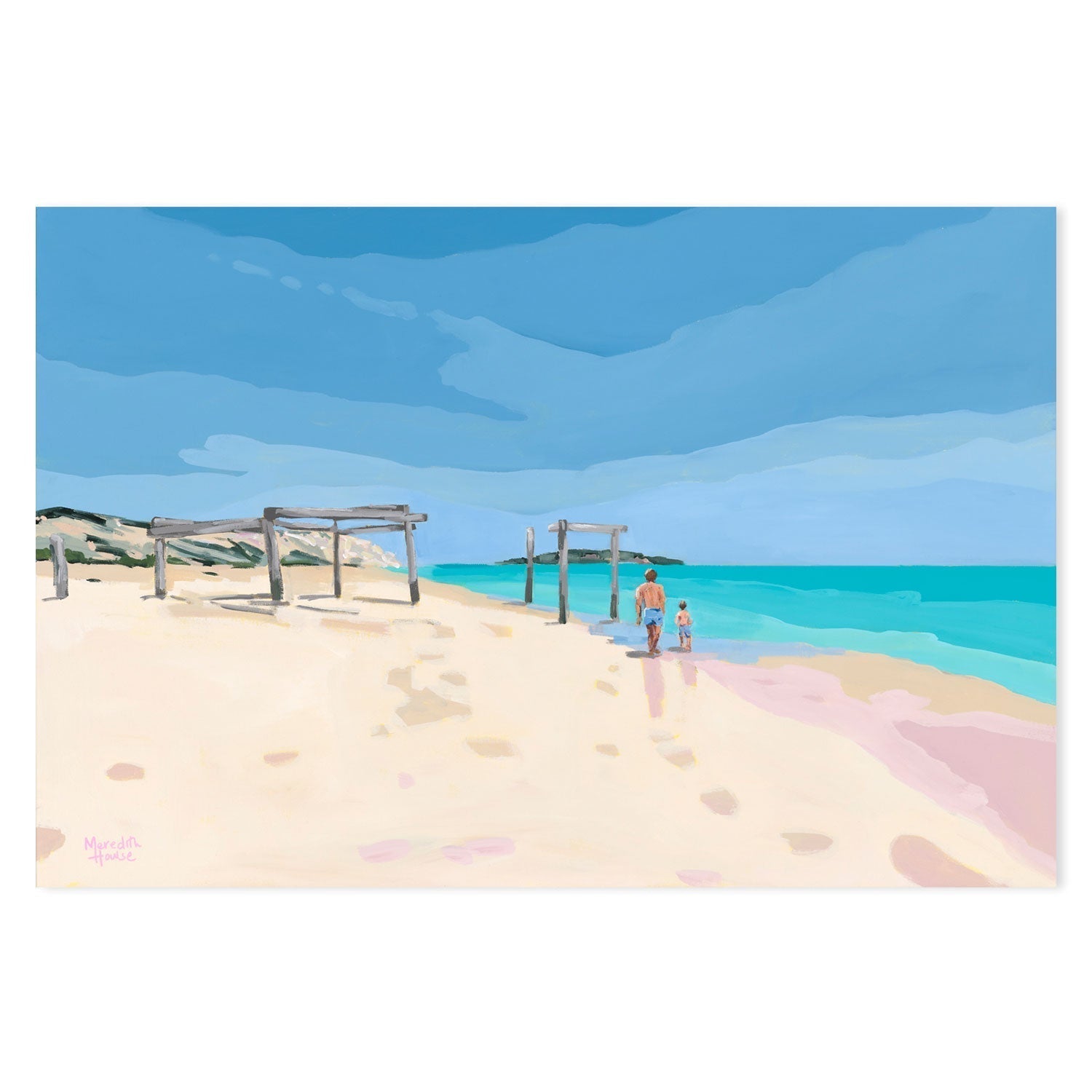 wall-art-print-canvas-poster-framed-Beach Day At Hamelin Bay , By Meredith Howse-GIOIA-WALL-ART