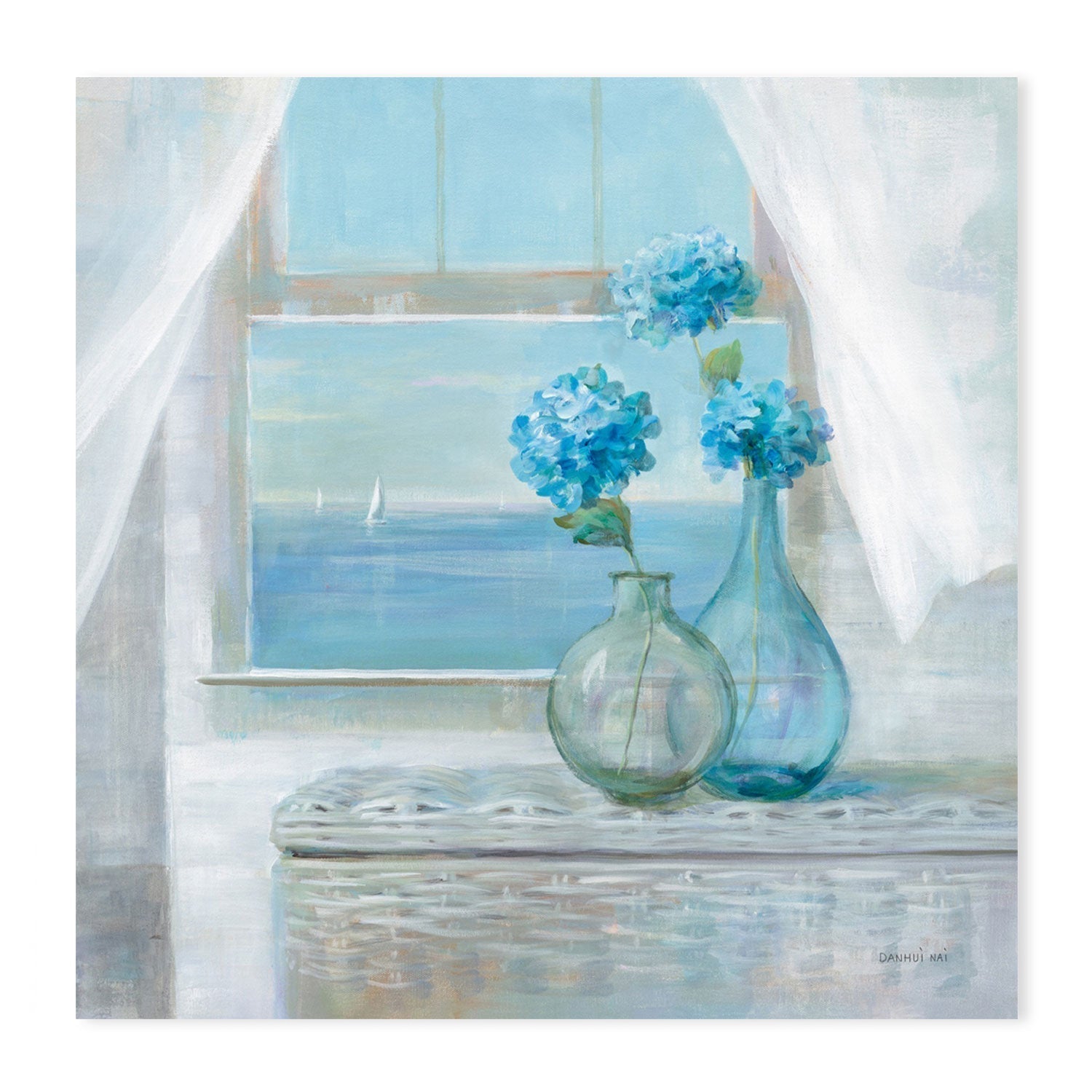 wall-art-print-canvas-poster-framed-Beach House Hydrangeas-by-Danhui Nai-Gioia Wall Art