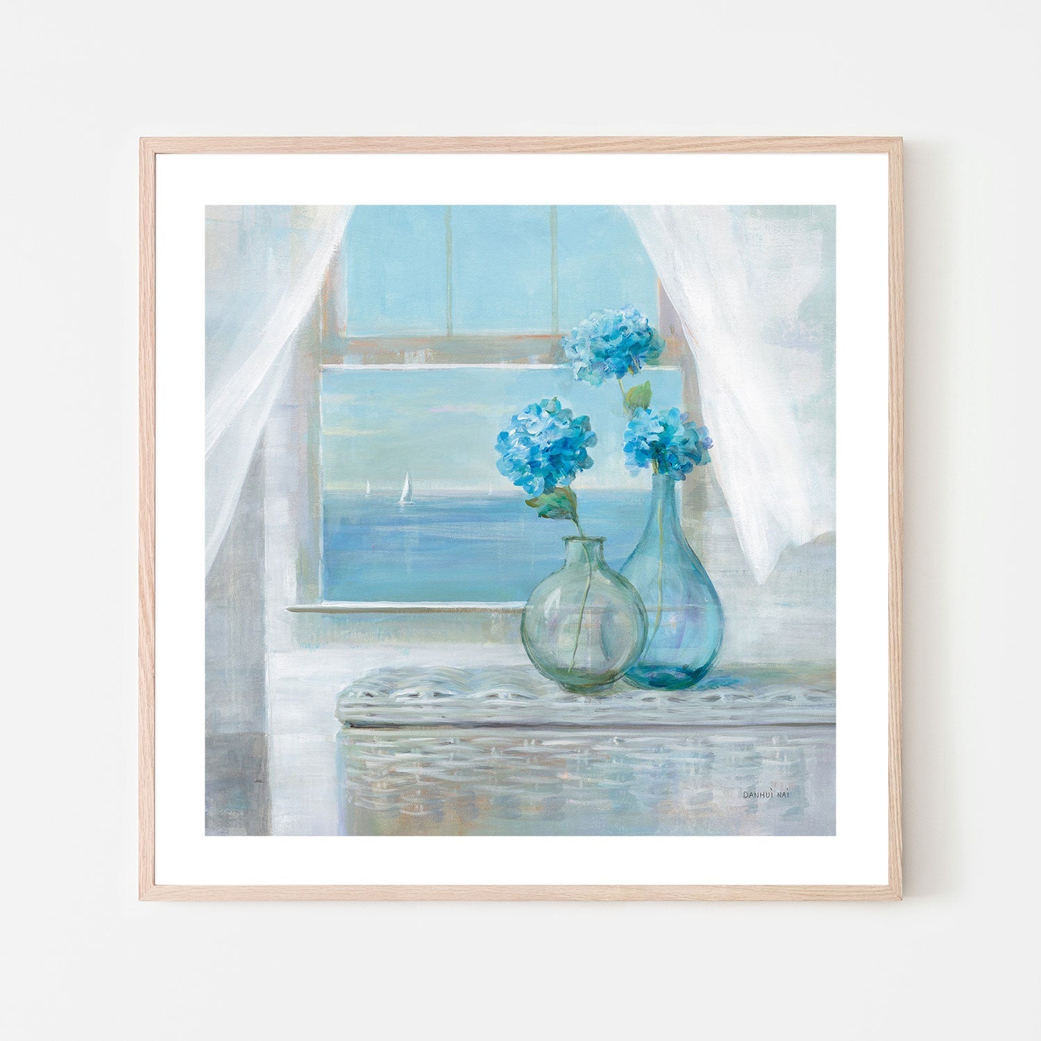 wall-art-print-canvas-poster-framed-Beach House Hydrangeas-by-Danhui Nai-Gioia Wall Art