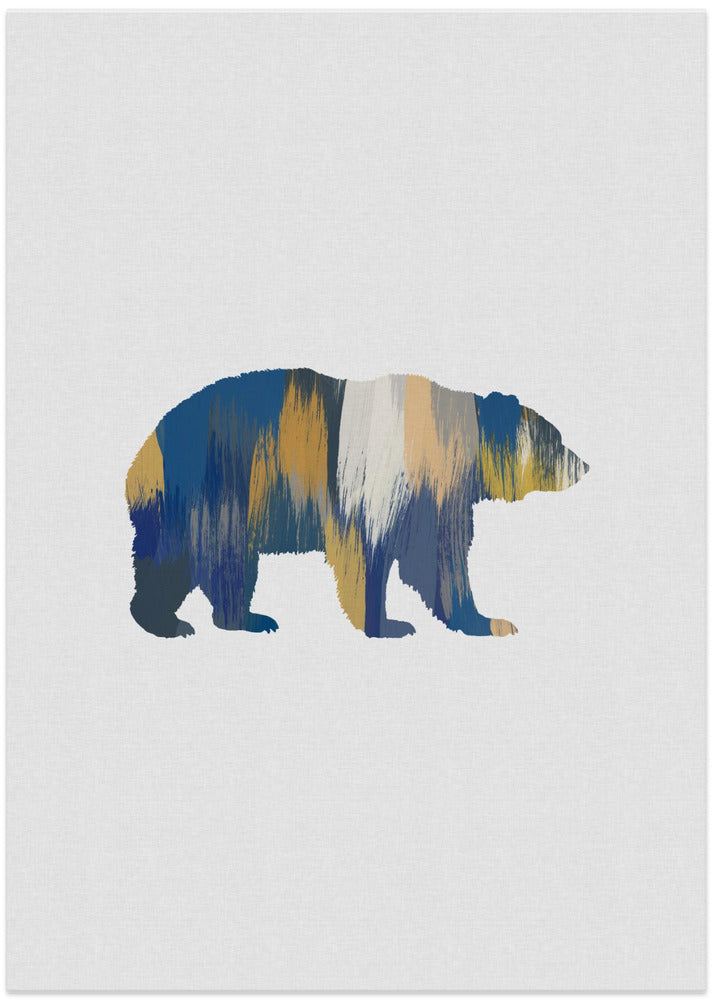 wall-art-print-canvas-poster-framed-Bear Blue & Yellow , By Orara Studio-1