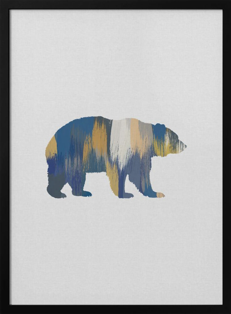 wall-art-print-canvas-poster-framed-Bear Blue & Yellow , By Orara Studio-3