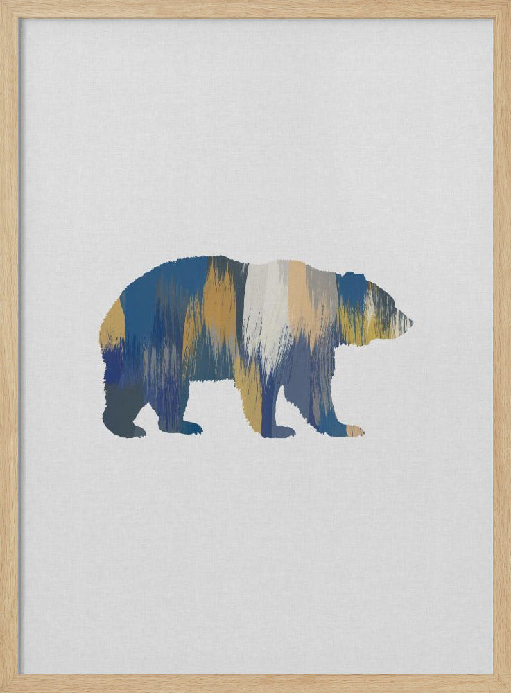 wall-art-print-canvas-poster-framed-Bear Blue & Yellow , By Orara Studio-4