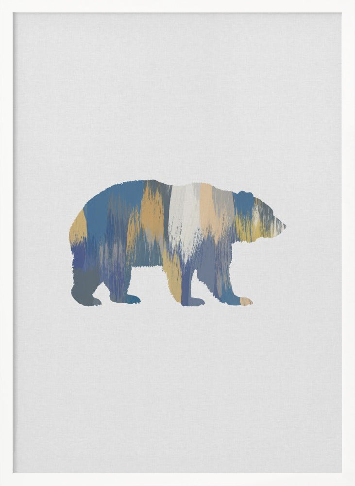 wall-art-print-canvas-poster-framed-Bear Blue & Yellow , By Orara Studio-5