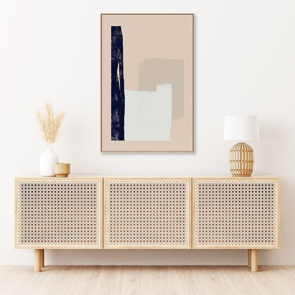 wall-art-print-canvas-poster-framed-Beige and Navy Geometry-GIOIA-WALL-ART