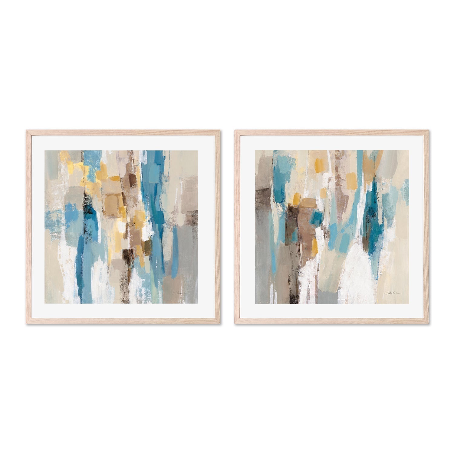 wall-art-print-canvas-poster-framed-Beige And Navy Streaks, Style C & D, Set Of 2 , By Silvia Vassileva-GIOIA-WALL-ART