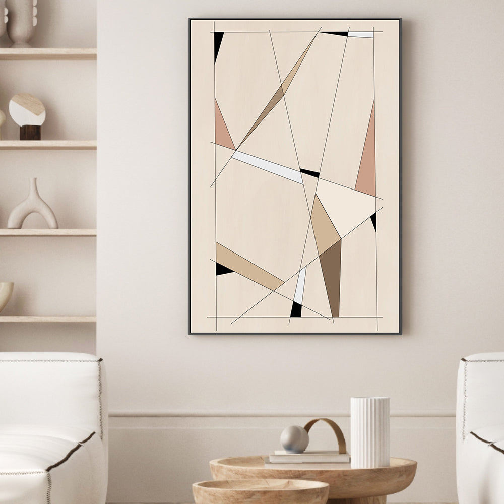 wall-art-print-canvas-poster-framed-Beige Angularity , By Elena Ristova-GIOIA-WALL-ART