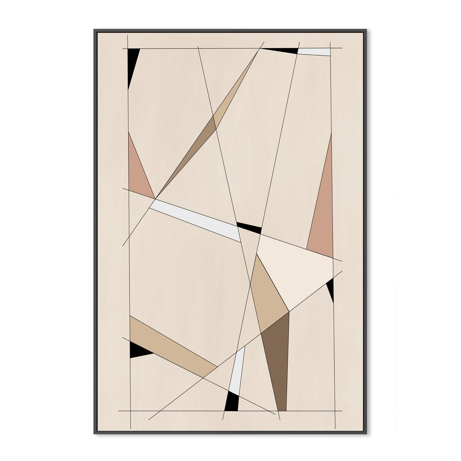 wall-art-print-canvas-poster-framed-Beige Angularity , By Elena Ristova-GIOIA-WALL-ART