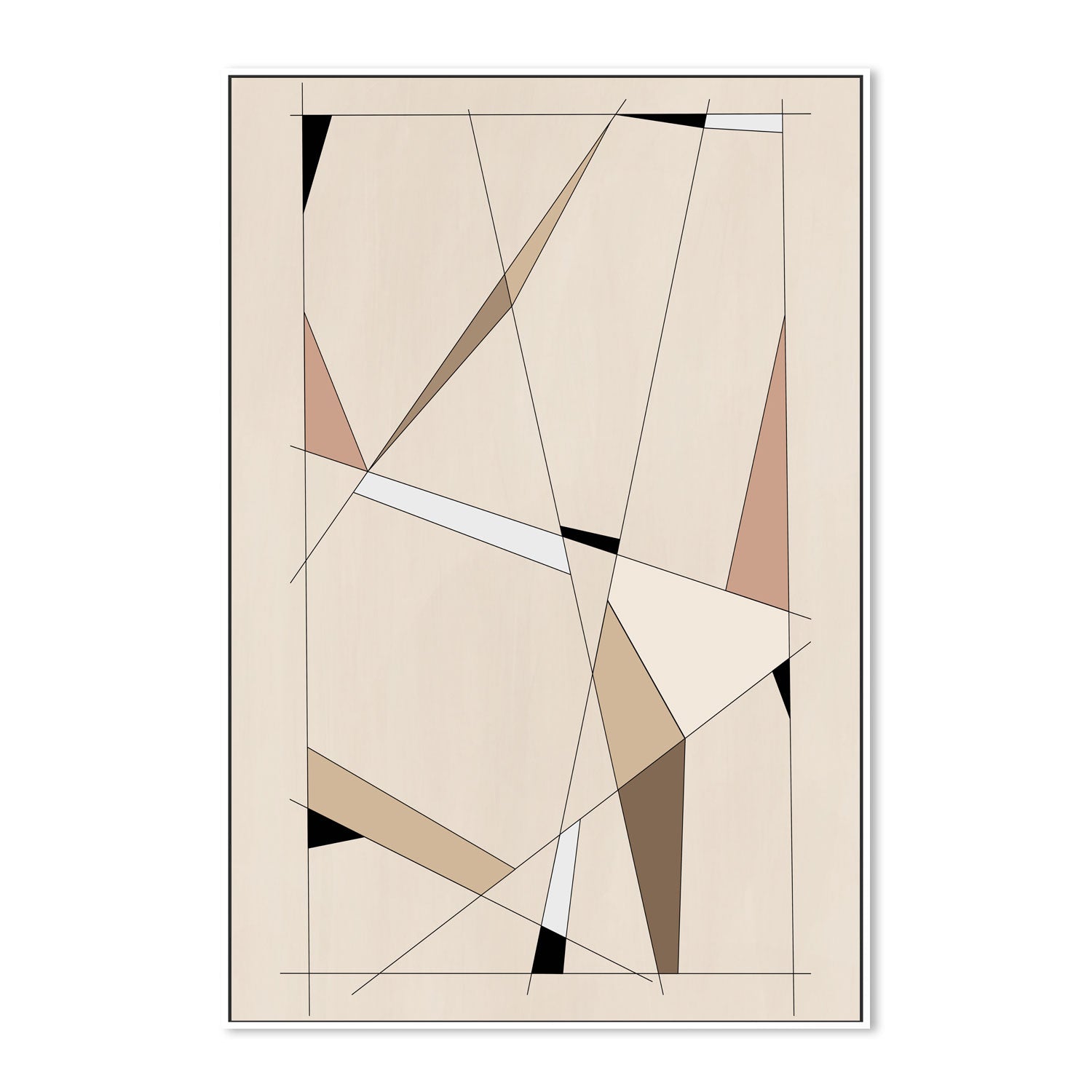 wall-art-print-canvas-poster-framed-Beige Angularity , By Elena Ristova-GIOIA-WALL-ART