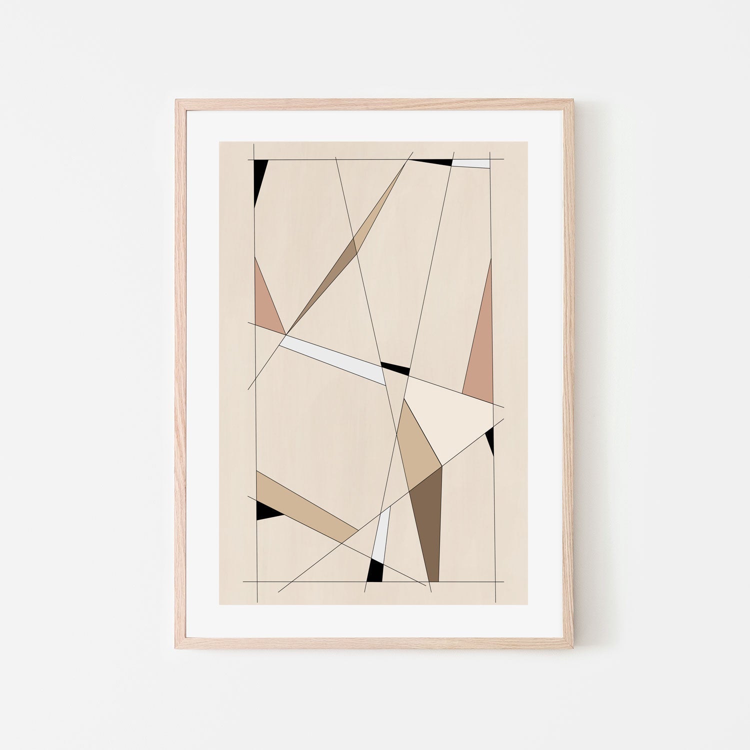 wall-art-print-canvas-poster-framed-Beige Angularity , By Elena Ristova-GIOIA-WALL-ART