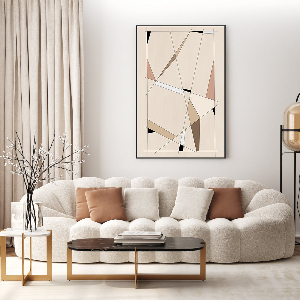 wall-art-print-canvas-poster-framed-Beige Angularity , By Elena Ristova-GIOIA-WALL-ART