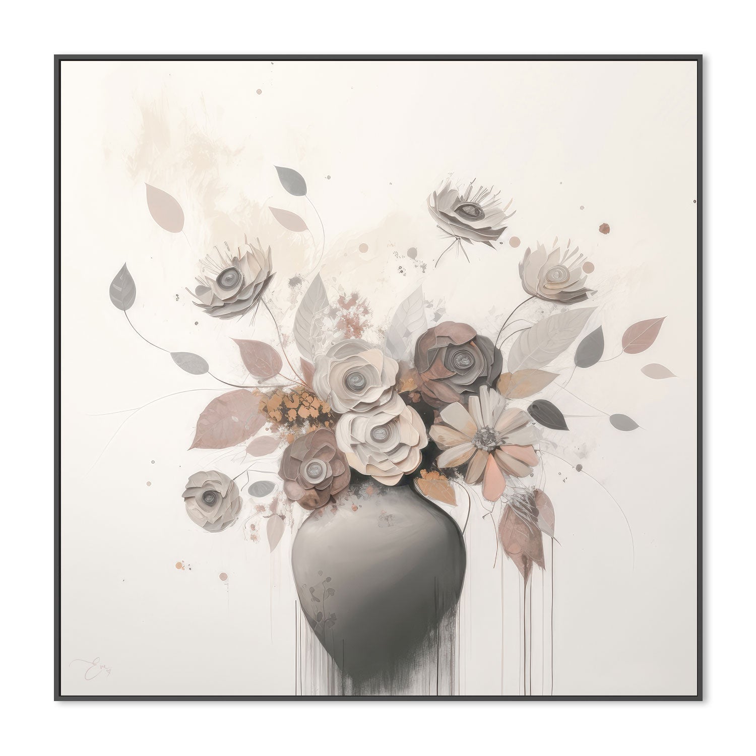 wall-art-print-canvas-poster-framed-Beige Bloom , By Bella Eve-3