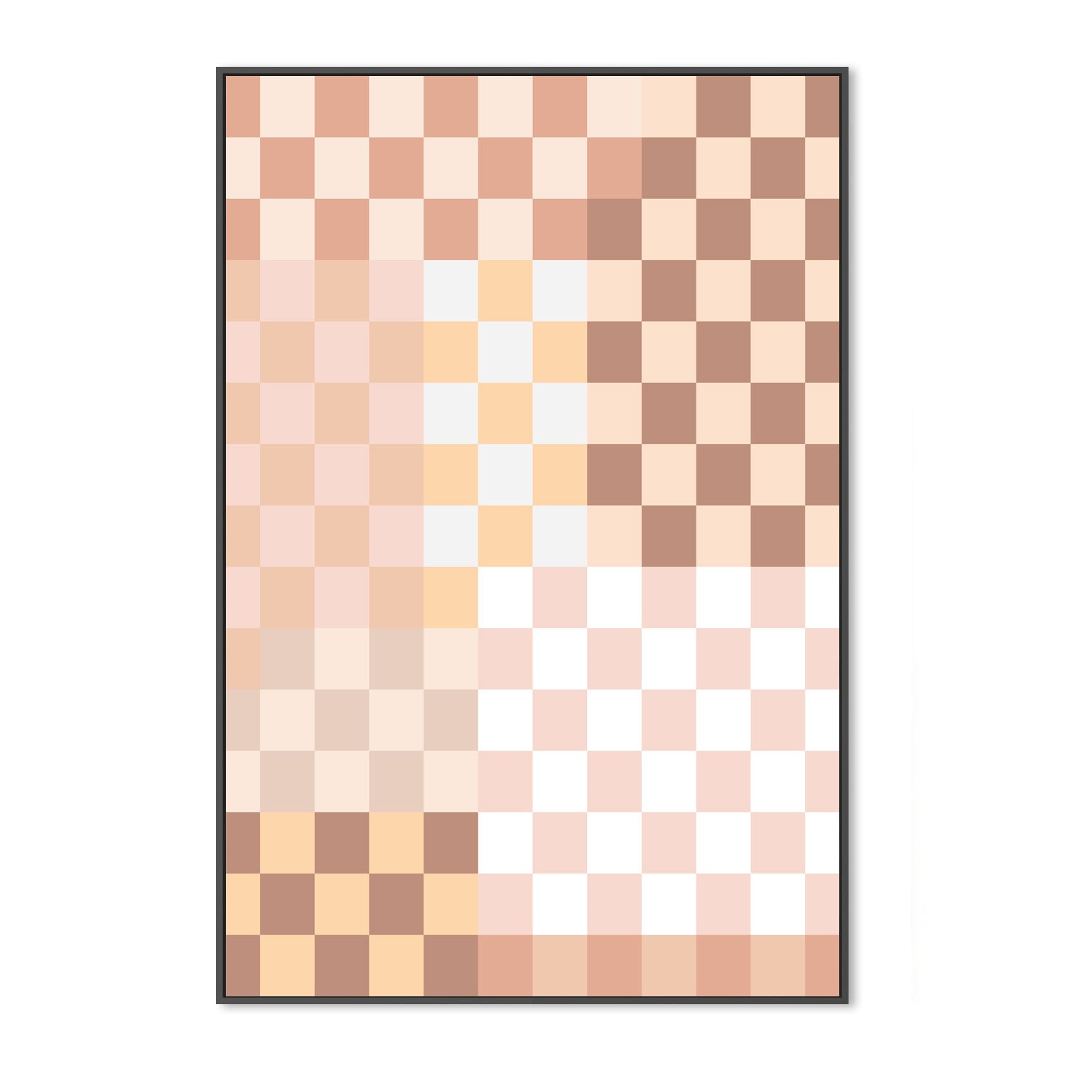 wall-art-print-canvas-poster-framed-Beige Checkered Pattern , By Elena Ristova-GIOIA-WALL-ART