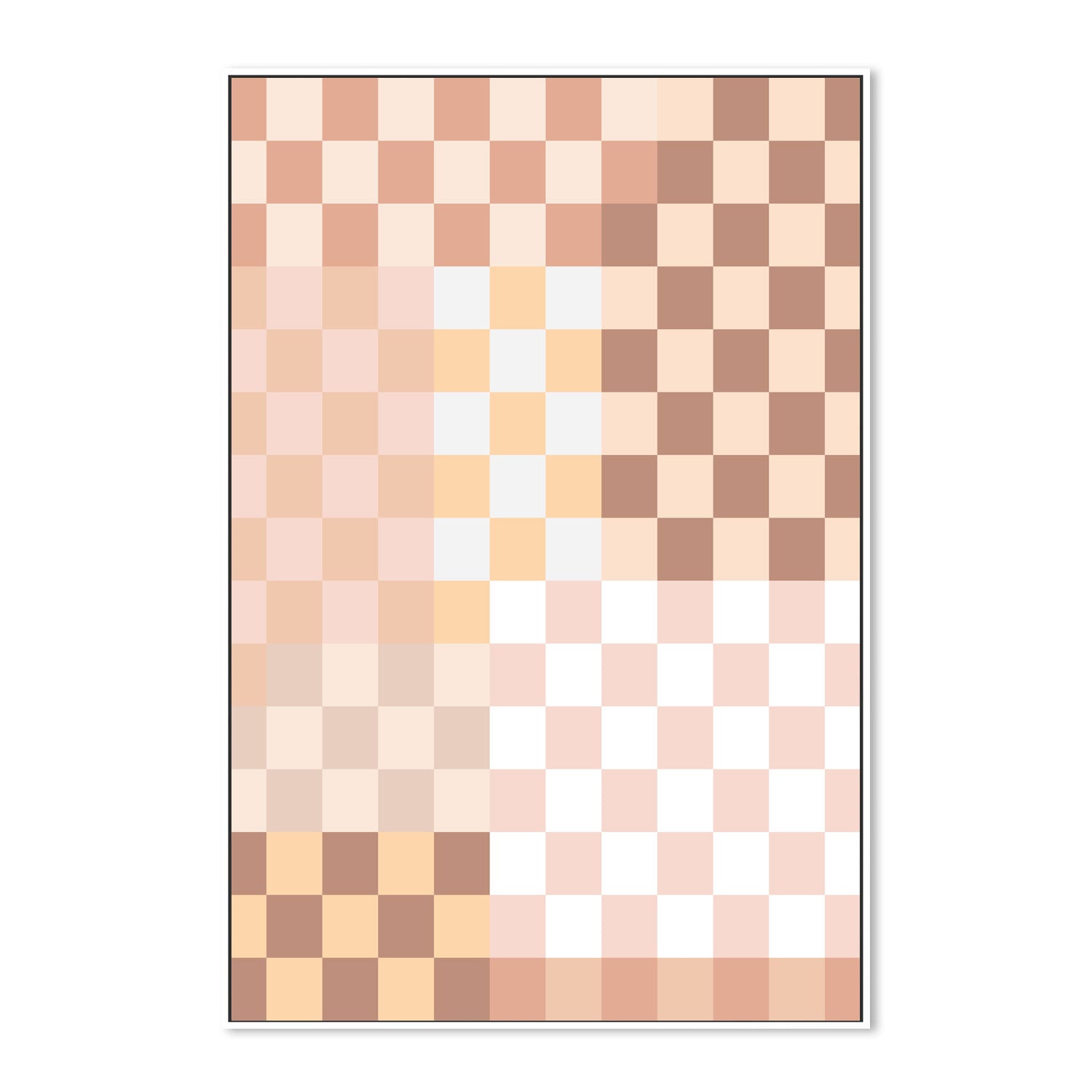 wall-art-print-canvas-poster-framed-Beige Checkered Pattern , By Elena Ristova-GIOIA-WALL-ART