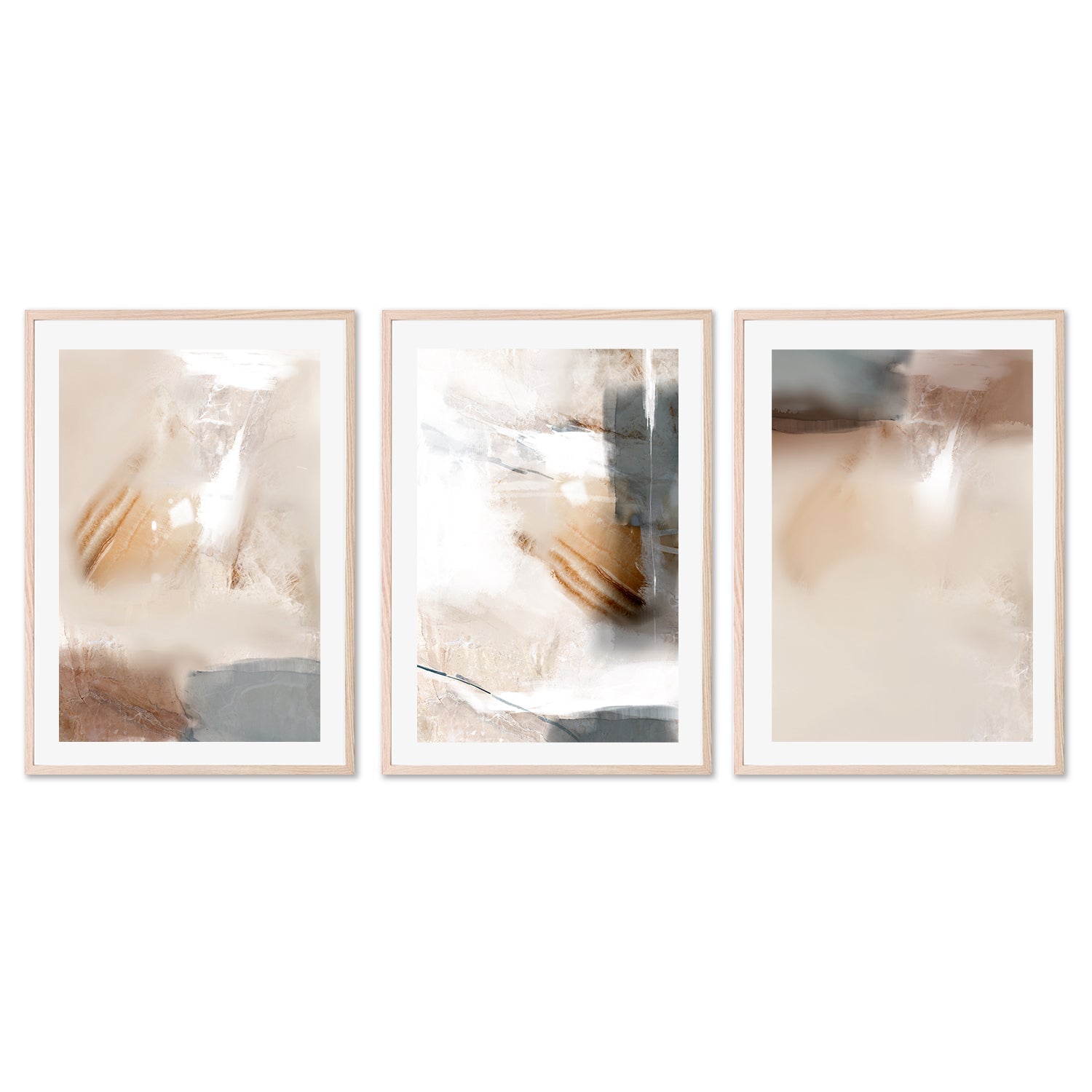 wall-art-print-canvas-poster-framed-Beige Fondness, Style A, B & C, Set Of 3-GIOIA-WALL-ART