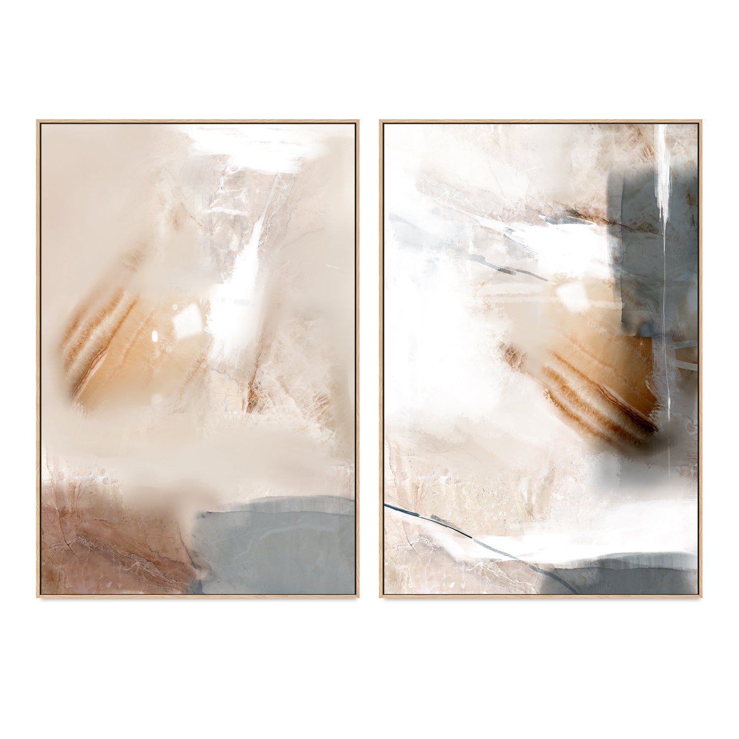 wall-art-print-canvas-poster-framed-Beige Fondness, Style A & B, Set of 2-GIOIA-WALL-ART