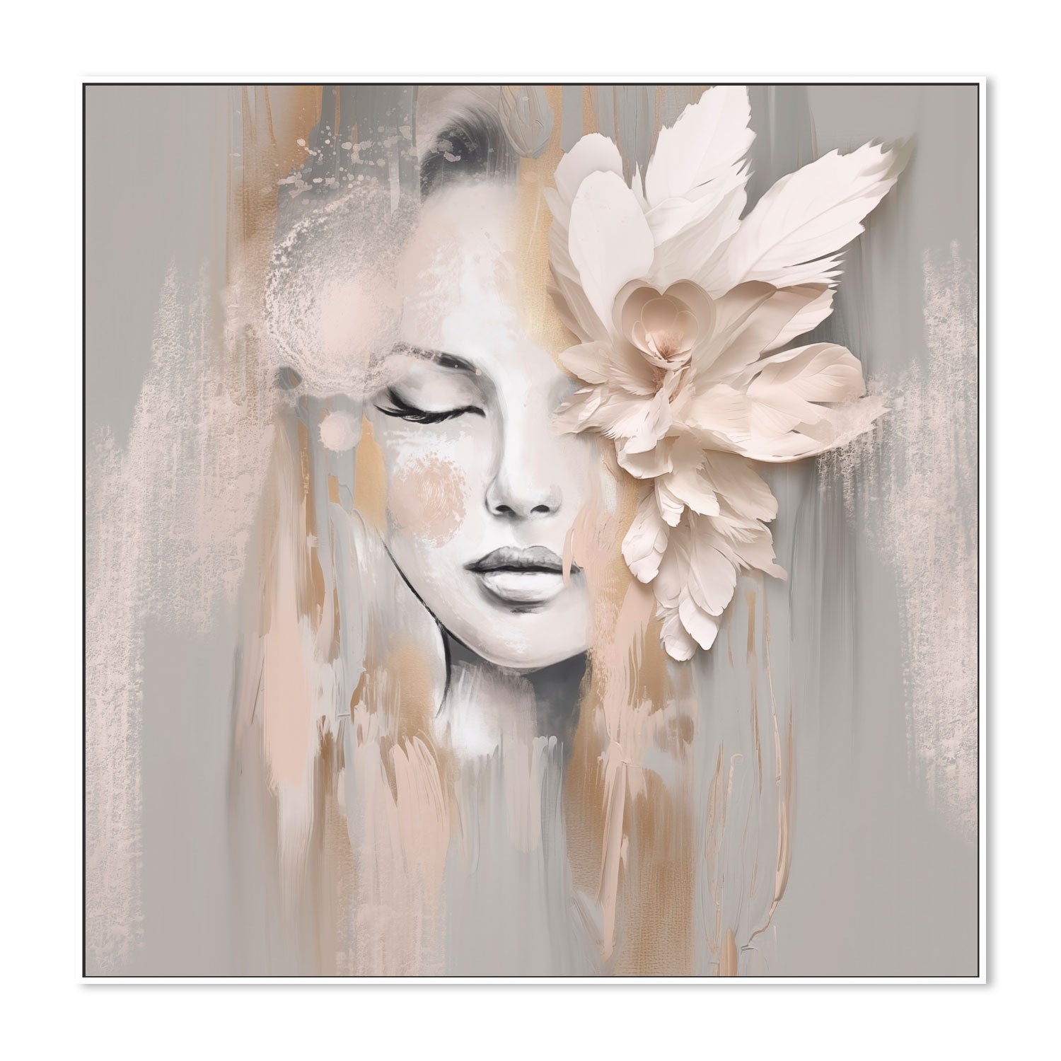 wall-art-print-canvas-poster-framed-Beige Petal , By Bella Eve-5