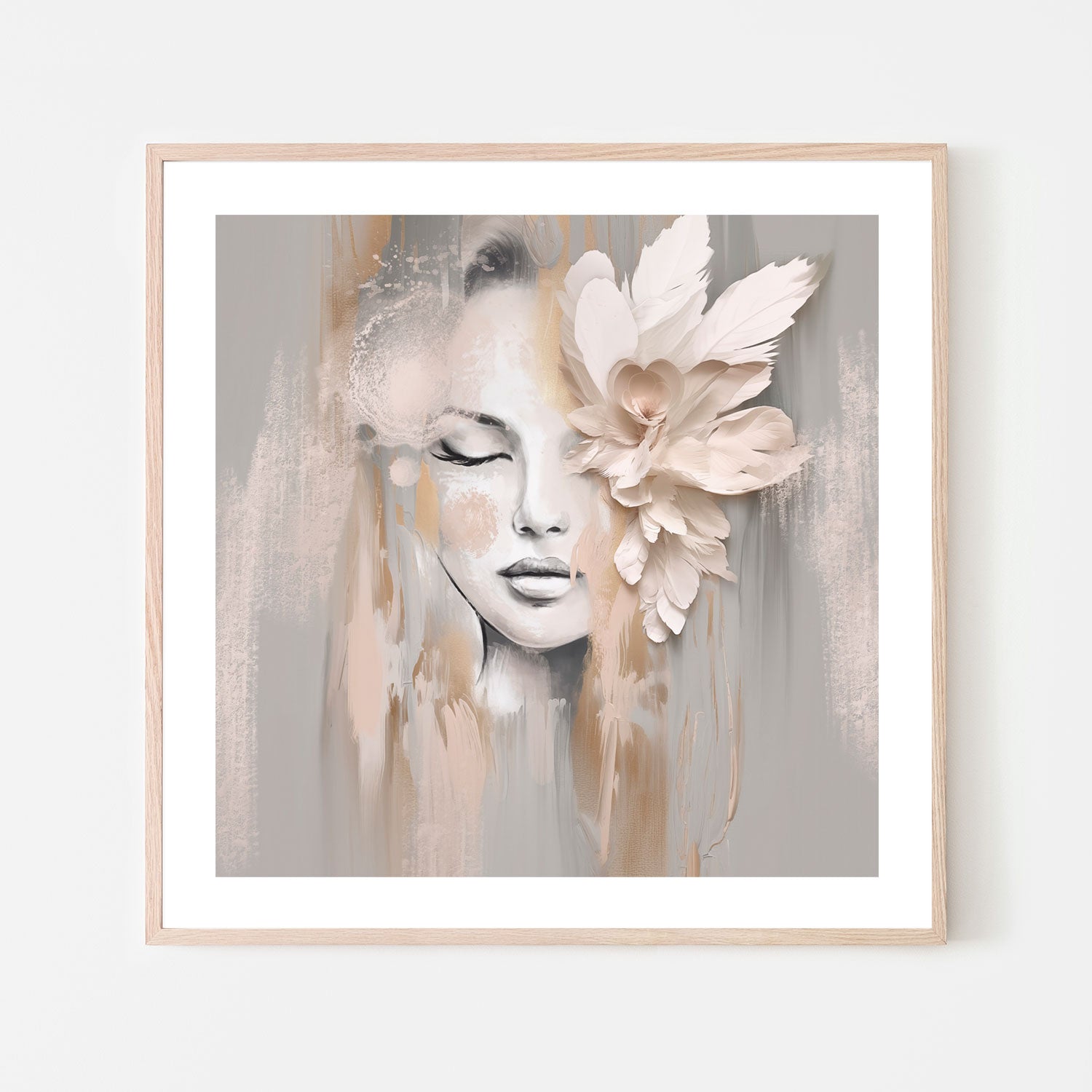 wall-art-print-canvas-poster-framed-Beige Petal , By Bella Eve-6