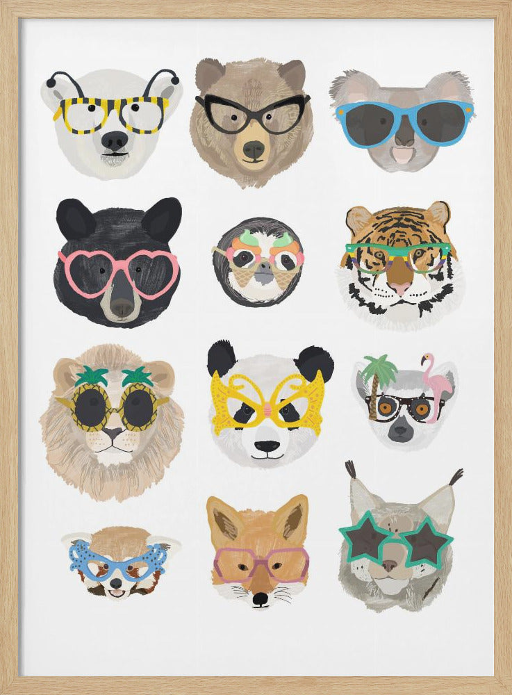 wall-art-print-canvas-poster-framed-Big Cats in glasses print , By Hanna Melin-4