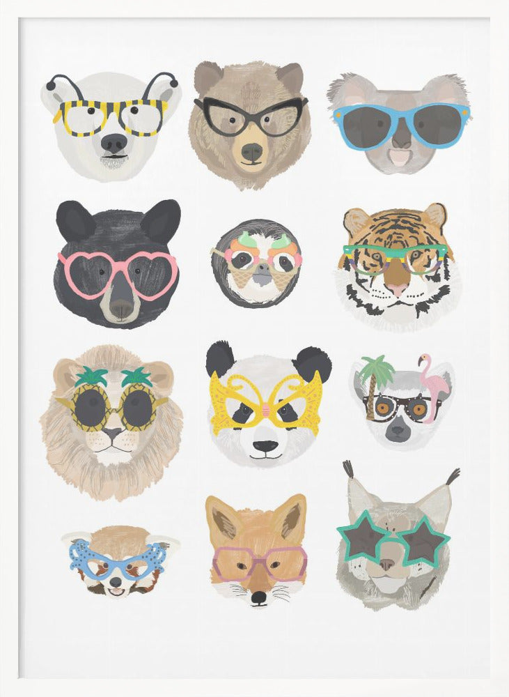 wall-art-print-canvas-poster-framed-Big Cats in glasses print , By Hanna Melin-5