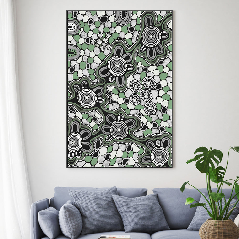 wall-art-print-canvas-poster-framed-Birak Nights, Green Tones , By Kristy Rodney-2