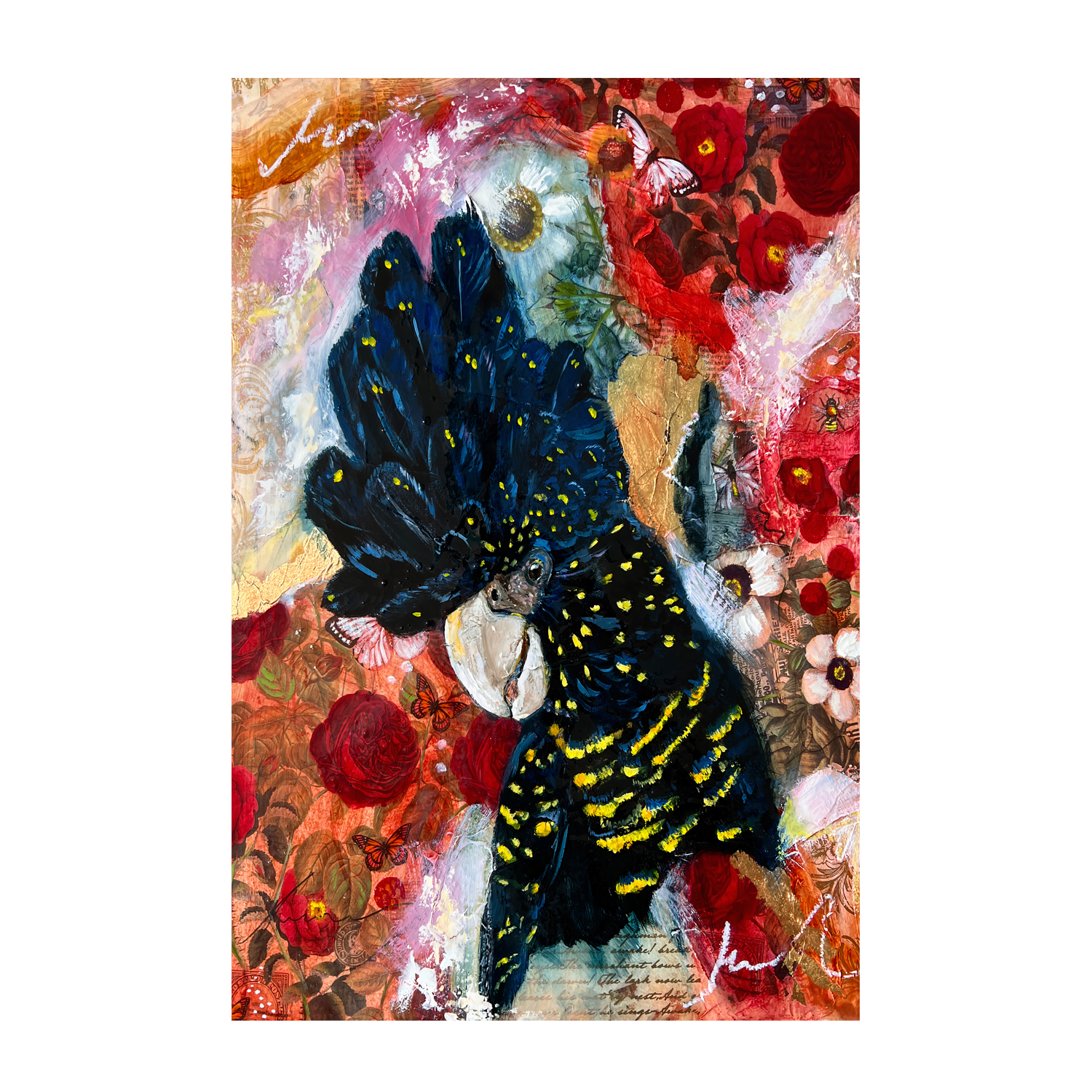 wall-art-print-canvas-poster-framed-Bird Of Roses , By Emily Birdsey-1