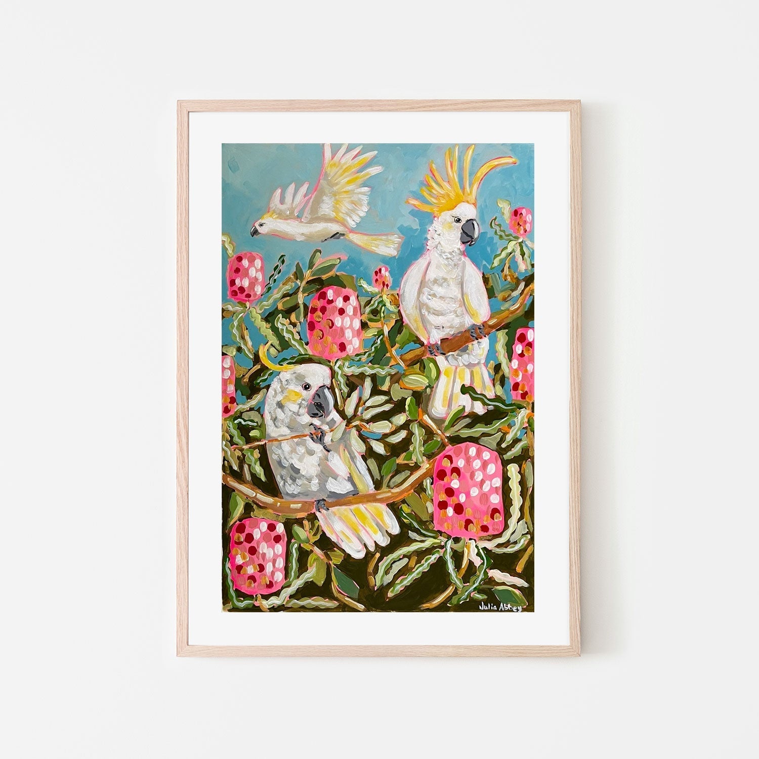 wall-art-print-canvas-poster-framed-Birds And Banksias , By Julia Abbey-6