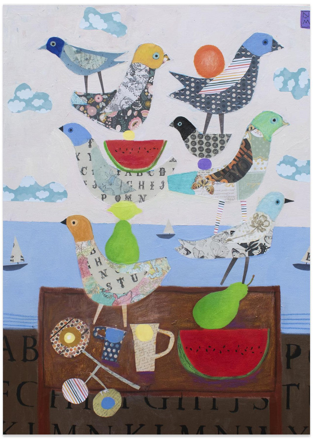 wall-art-print-canvas-poster-framed-Birds and Watermelons , By Nathaniel Mather-1