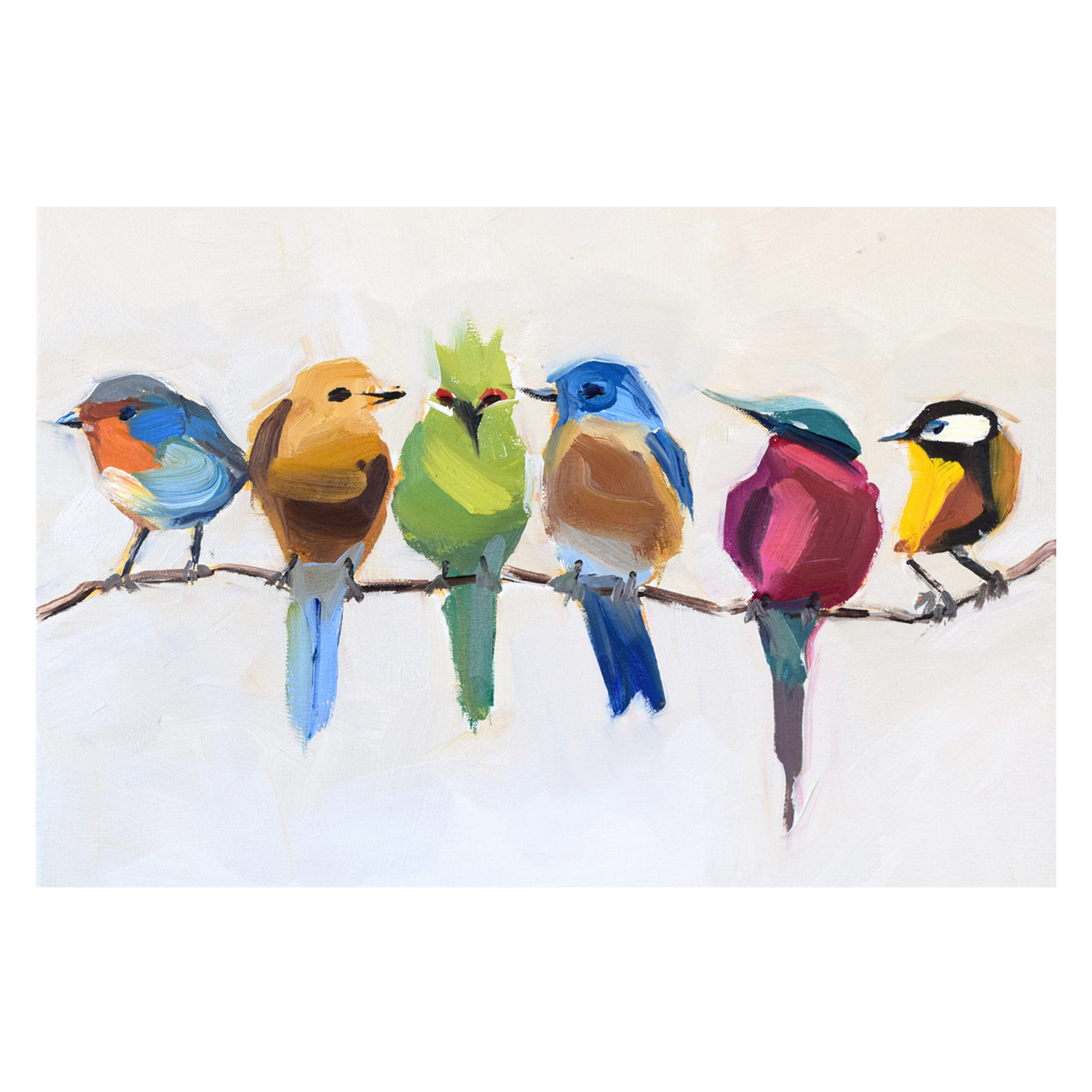 wall-art-print-canvas-poster-framed-Birds On a Branch , By Jenny Westenhofer Art-1