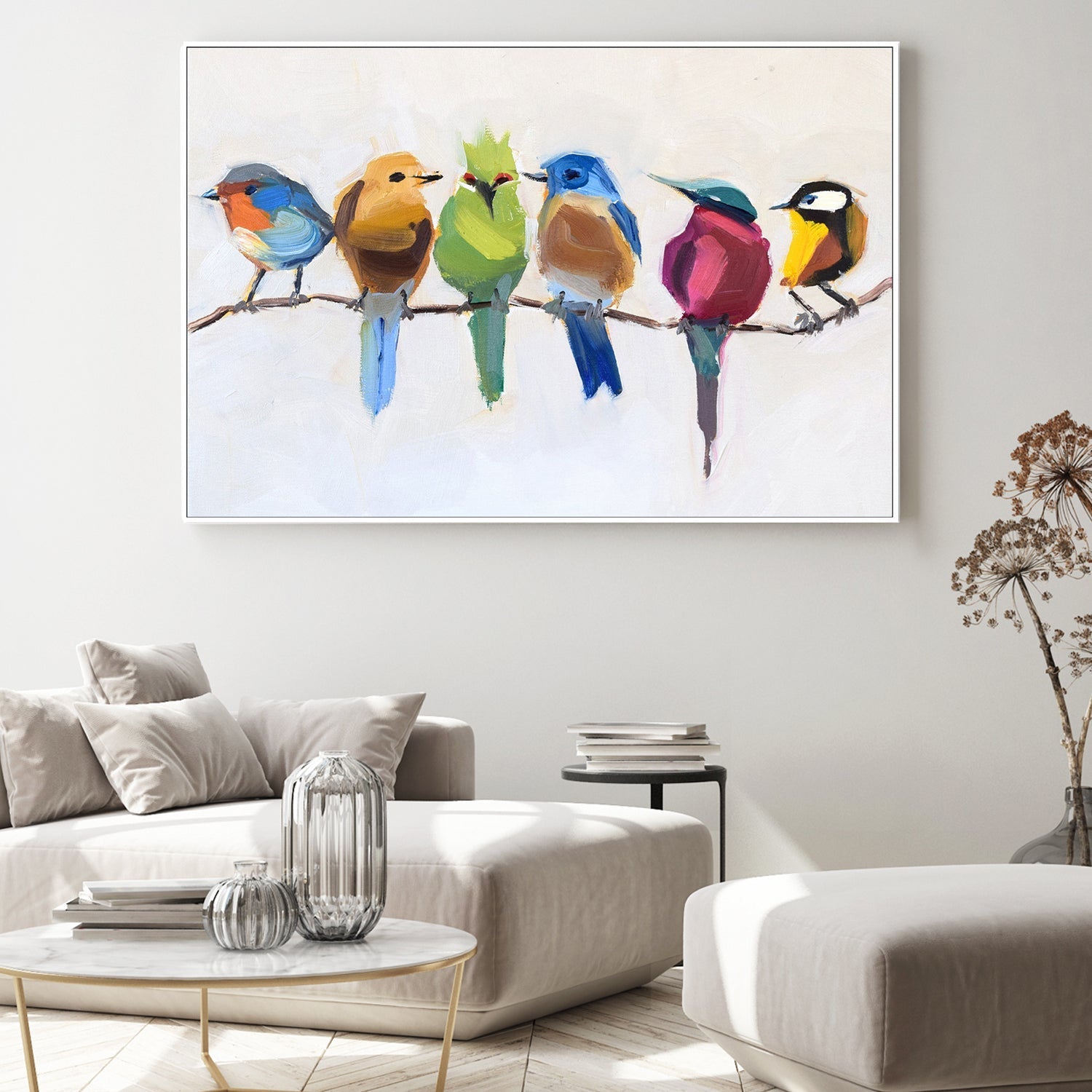 wall-art-print-canvas-poster-framed-Birds On a Branch , By Jenny Westenhofer Art-2