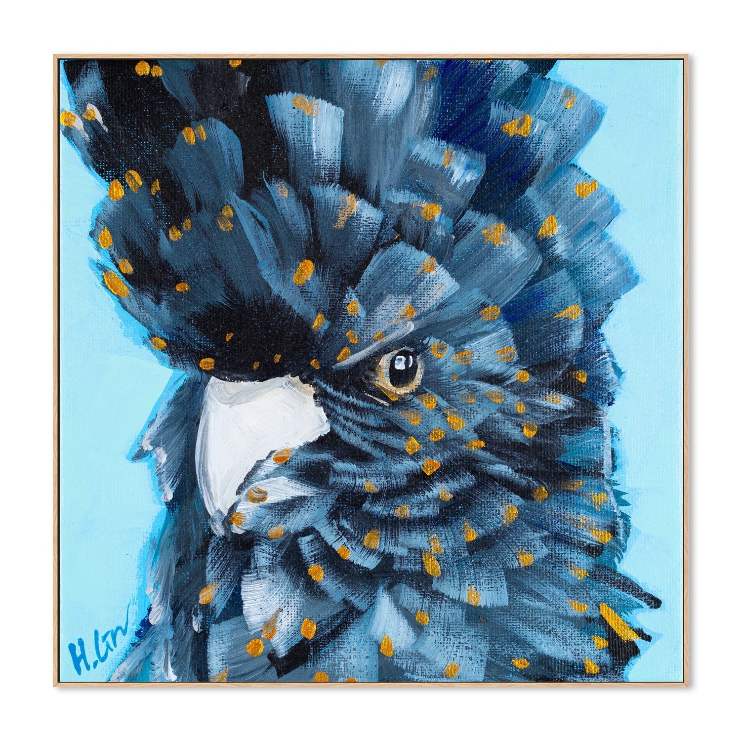 wall-art-print-canvas-poster-framed-Black Cockatoo , By Hsin Lin-GIOIA-WALL-ART