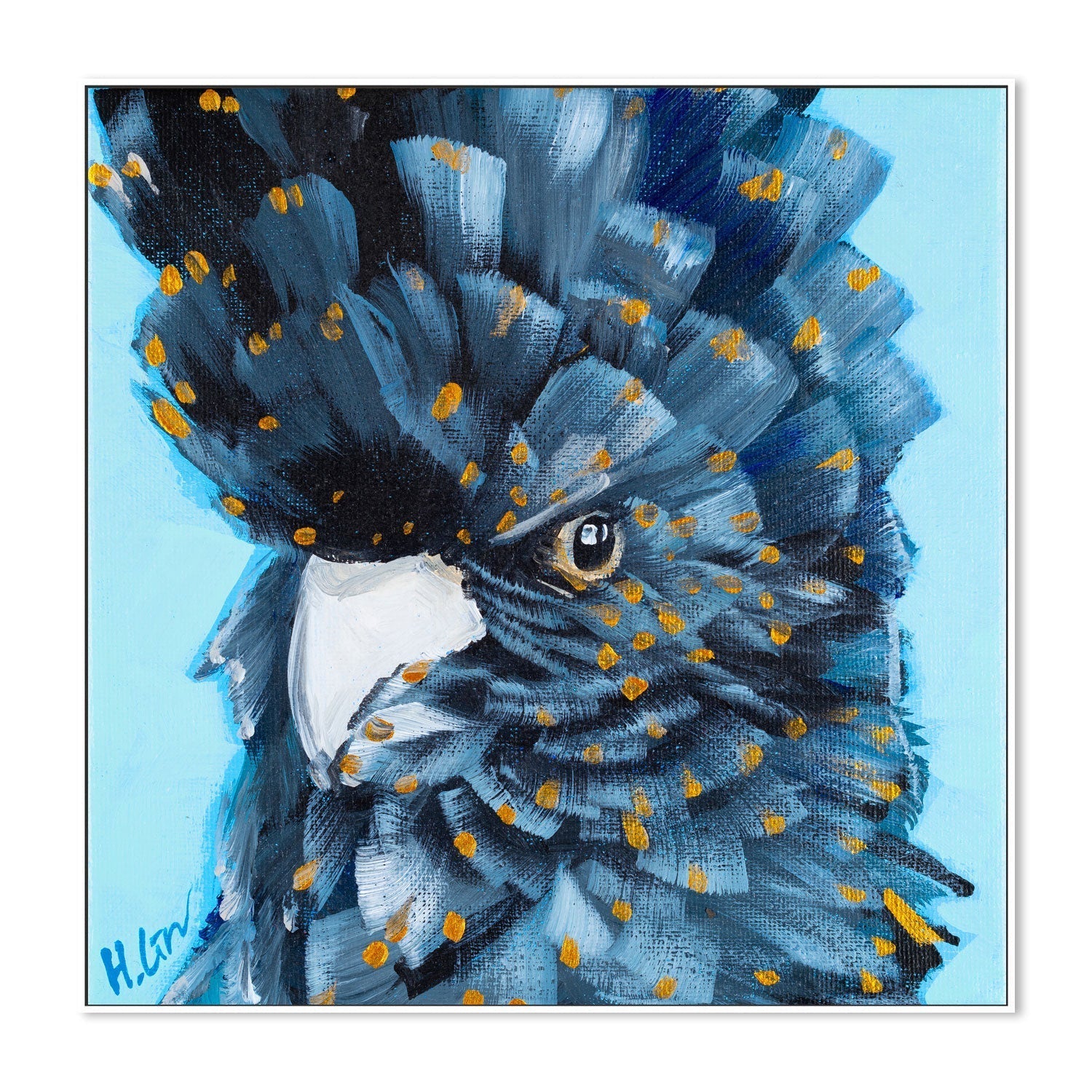 wall-art-print-canvas-poster-framed-Black Cockatoo , By Hsin Lin-GIOIA-WALL-ART