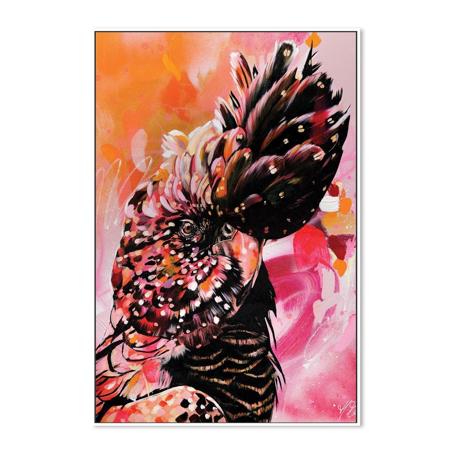 wall-art-print-canvas-poster-framed-BLACK COCKATOO DAWN-by-Heylie Morris-Gioia Wall Art