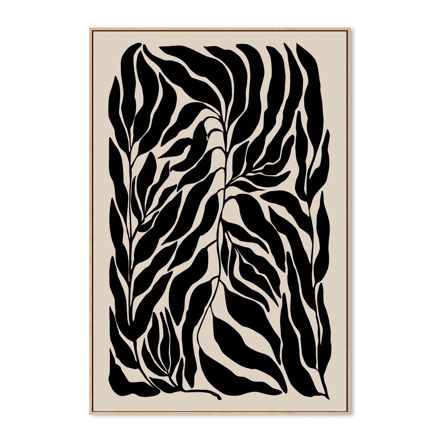 wall-art-print-canvas-poster-framed-Black Leaves , By Elena Ristova-GIOIA-WALL-ART