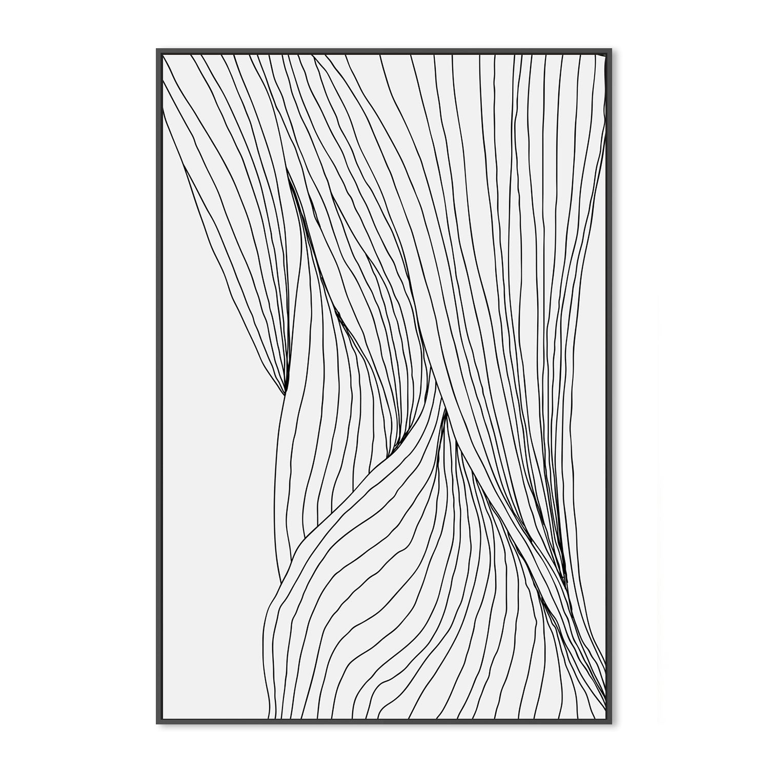 wall-art-print-canvas-poster-framed-Black Lines, Style A-GIOIA-WALL-ART