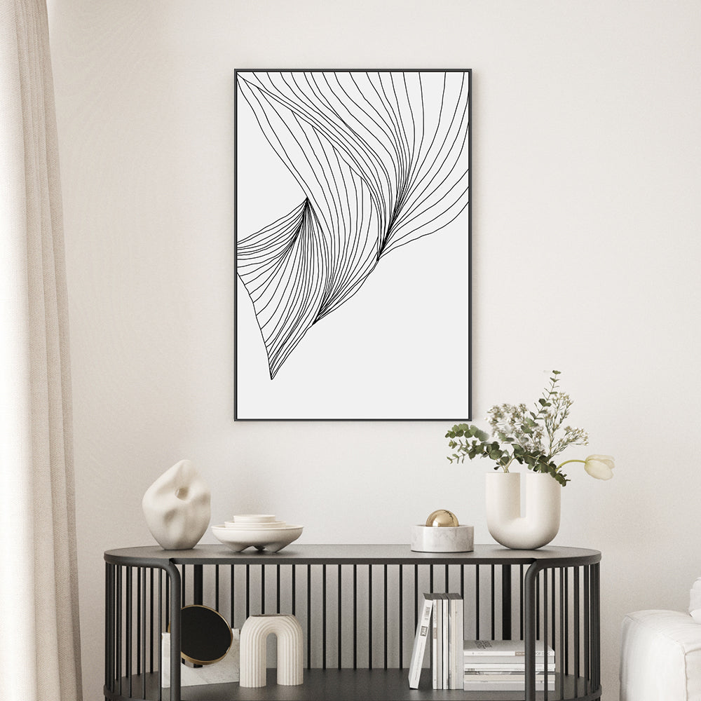 wall-art-print-canvas-poster-framed-Black Lines, Style B-GIOIA-WALL-ART