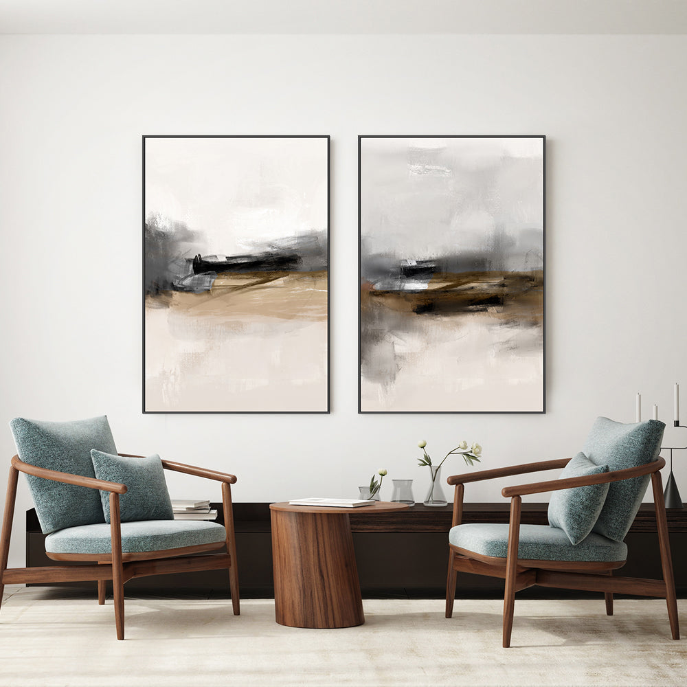 wall-art-print-canvas-poster-framed-Black Rock, Style A & B, Set Of 2 , By Karine Tonial Grimm-2