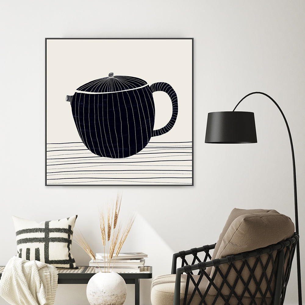 wall-art-print-canvas-poster-framed-Black Teapot , By Danushka Abeygoda-GIOIA-WALL-ART