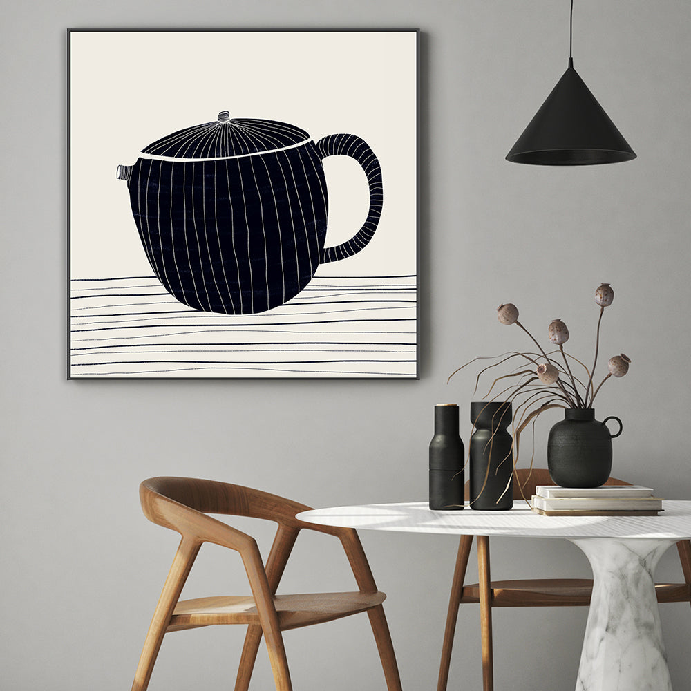 wall-art-print-canvas-poster-framed-Black Teapot , By Danushka Abeygoda-GIOIA-WALL-ART