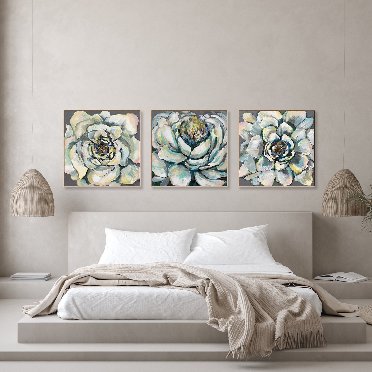 wall-art-print-canvas-poster-framed-Blooms, Set of 3-by-Jeanette Vertentes-Gioia Wall Art