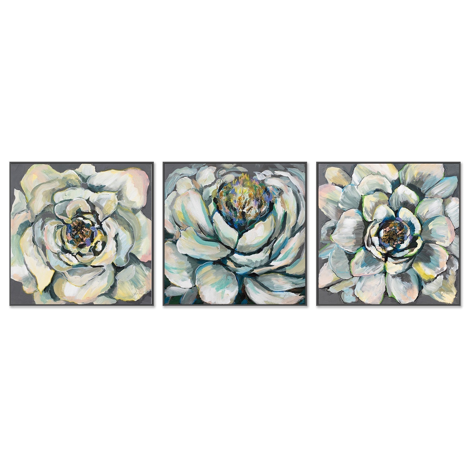 wall-art-print-canvas-poster-framed-Blooms, Set of 3-by-Jeanette Vertentes-Gioia Wall Art