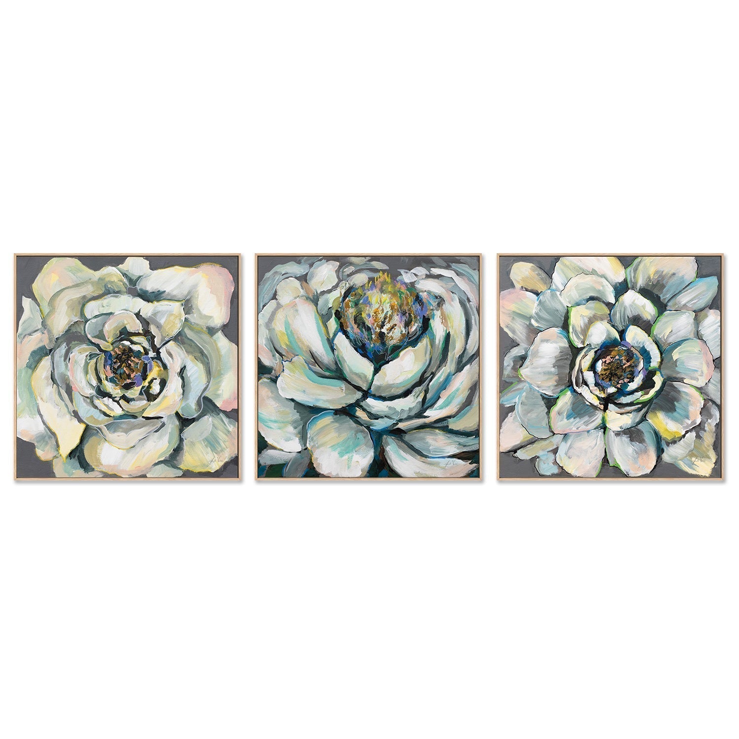 wall-art-print-canvas-poster-framed-Blooms, Set of 3-by-Jeanette Vertentes-Gioia Wall Art